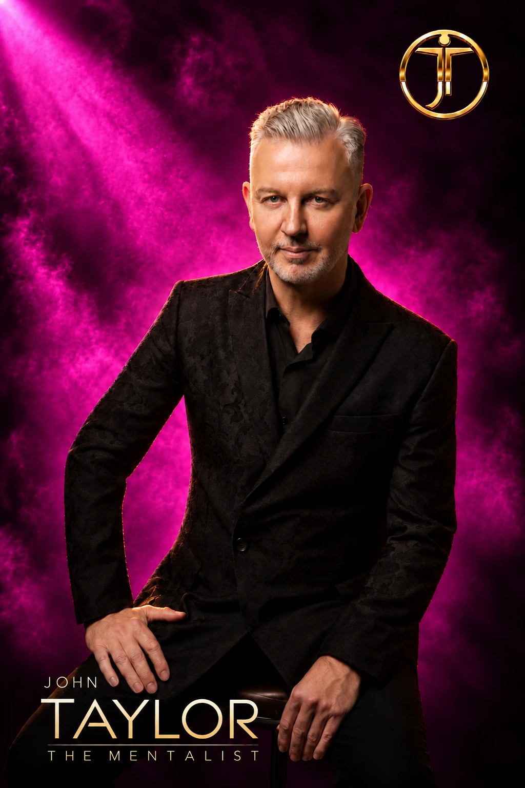 John Taylor’s magenta The Mentalist promotional portrait